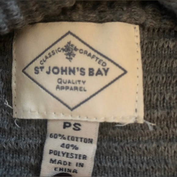 JCPenney St. John’s Bay Gray Ribbed Knit Open Front Cardigan Sweater Petite S - Picture 4 of 8